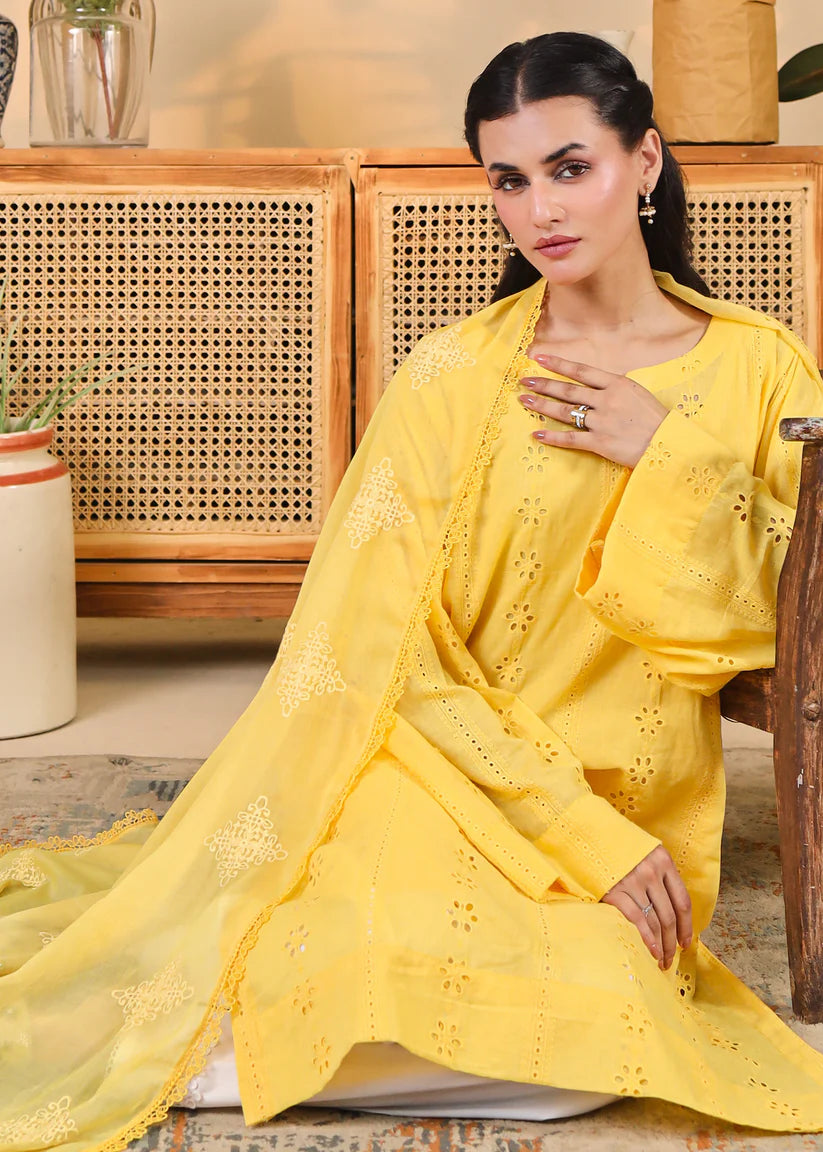 Sunshine Yellow Eyelet 3PC