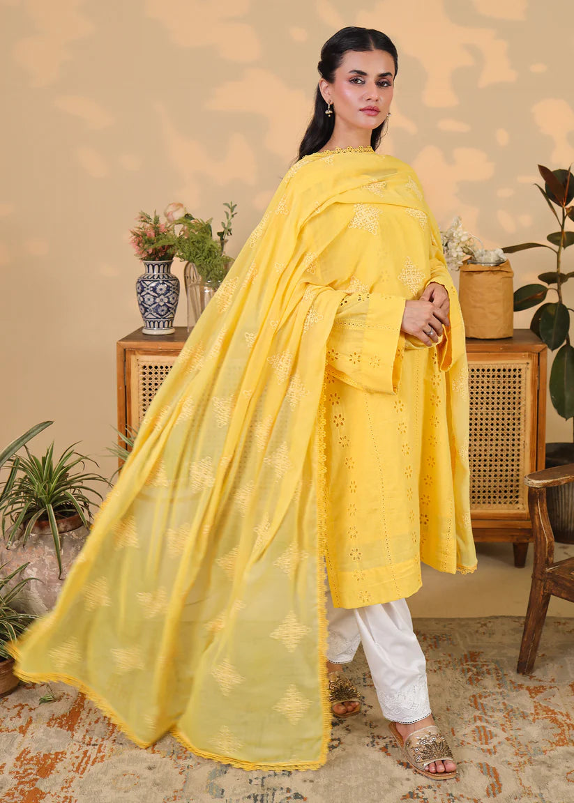 Sunshine Yellow Eyelet 3PC