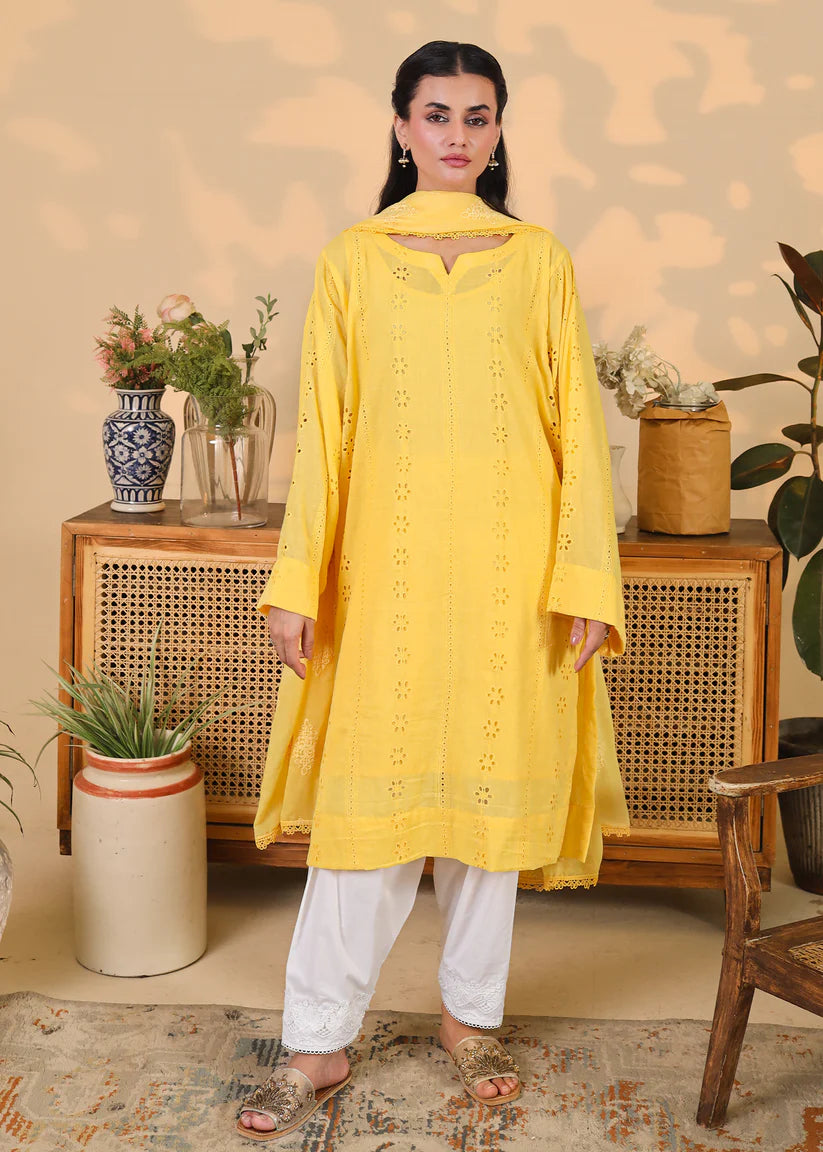 Sunshine Yellow Eyelet 3PC