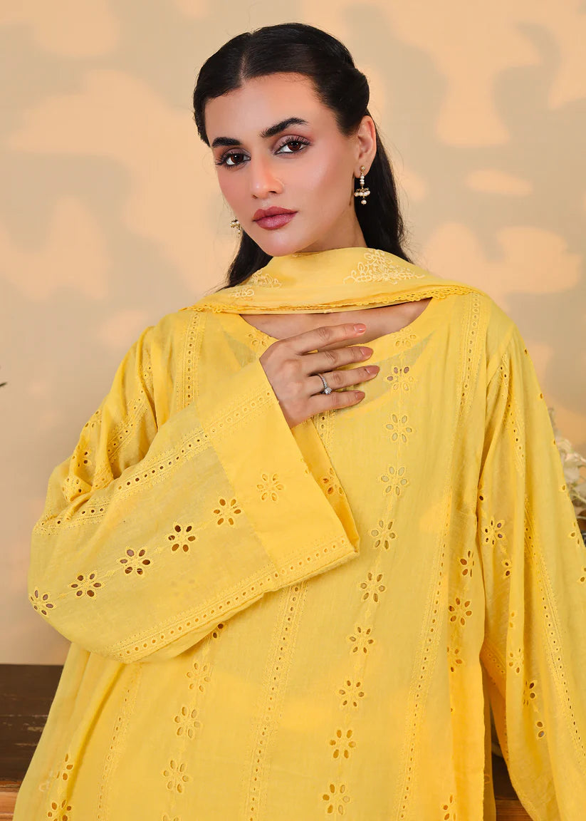 Sunshine Yellow Eyelet 3PC